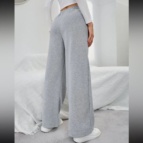 SHEIN EZwear Solid Drawstring Slant Pocket Sweatpants - Picture 6 of 6